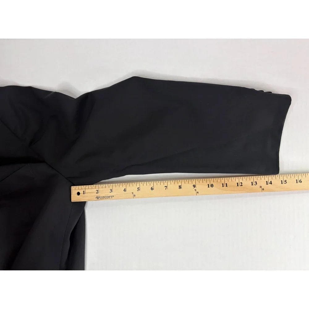Adolfo Mens Suit Jacket 42-36L Black Super 120s Wool 3-Button‎ Blazer Italy